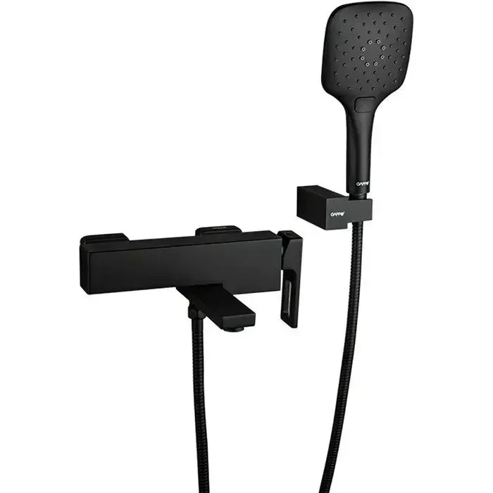 Змішувач для ванни з душовим гарнітуром GAPPO Futura G3217-6 чорний Київ - фото 1