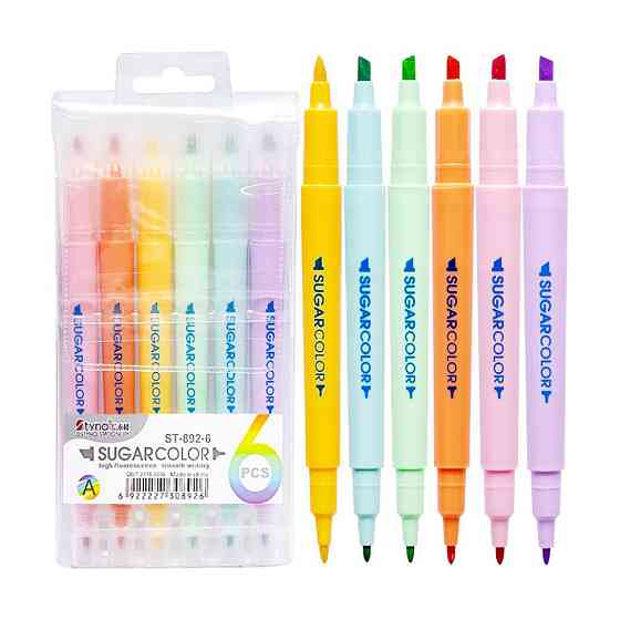 Набор текстовыделителей двухсторонних 6 цветов ST892-6 Винница