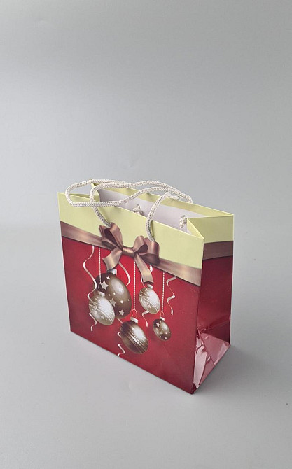 Новогодние, бумажные ,подарочные  пакеты с ручкой Чашка 16/16/8-031 (12 шт) Харьков - изображение 3