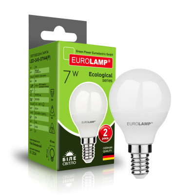 Лампочка Eurolamp LED ECO серия &quot;P&quot; G45 7W 700Lm E14 4000K (LED-G45-07144(P)) Вінниця - фото 2