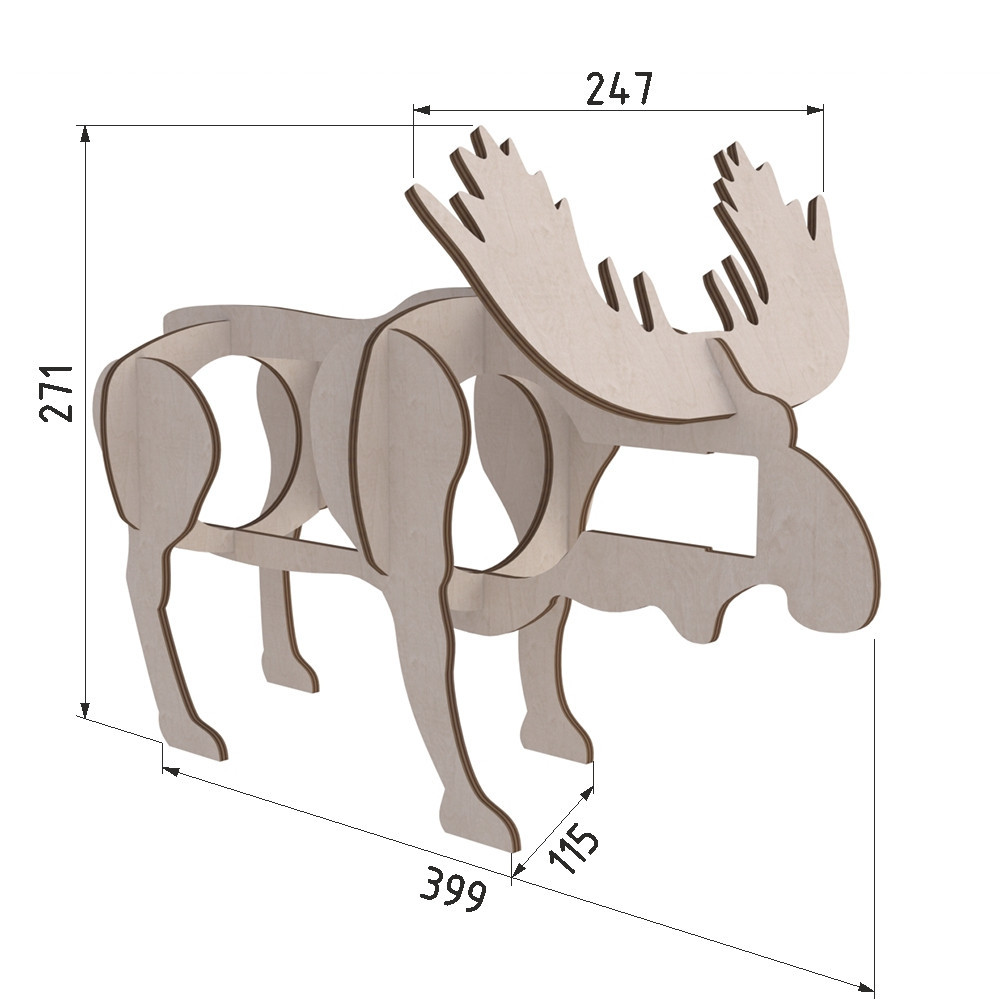 Подставка EKOSTAR для бутылки Лось 2 Киев - изображение 3