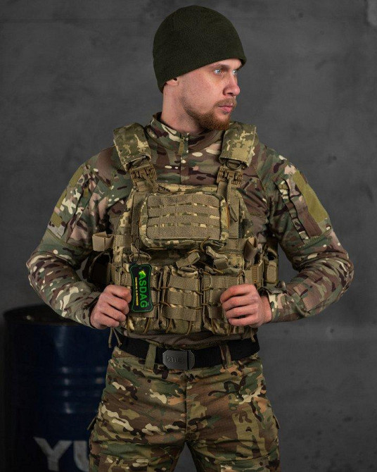 Тактична плитоноска з чотирма точками швидкого скидання Asdag піксель ТТ2615 Одеса - фото 11