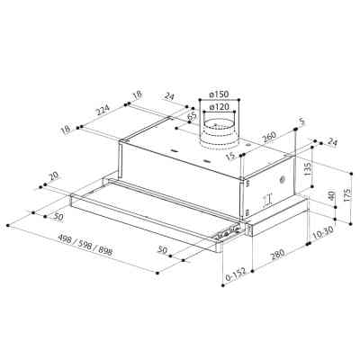 Вытяжка кухонная Faber Flexa Ng Hip Am A60 (315.0635.133) Винница
