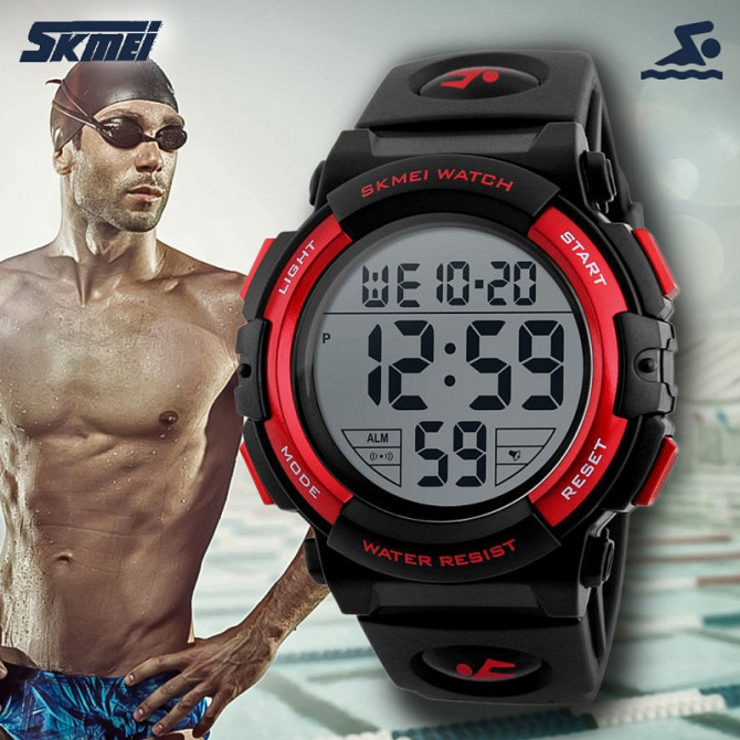 Мужские спортивные наручные часы Skmei 1258 Красный Винница - изображение 9