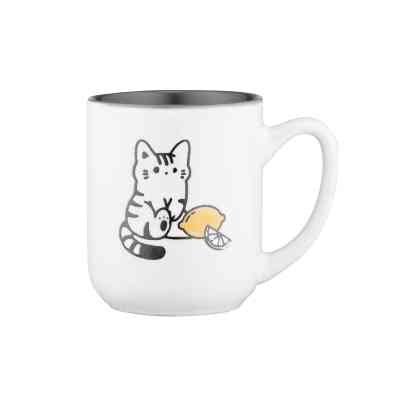 Чашка Ardesto Cat, 380мл, кераміка, біло-сірий (AR3055) Винница