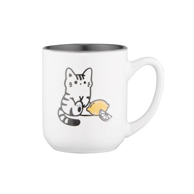 Чашка Ardesto Cat, 380мл, кераміка, біло-сірий (AR3055) Винница - изображение 1