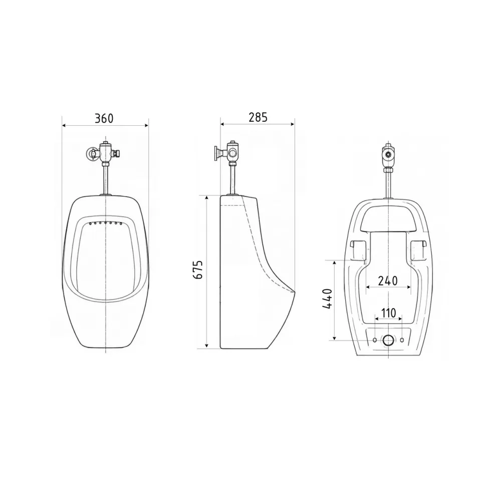 Пісуар підвісний Qtap Crow з краном-дозатором 390х330х660 White QT0588112HW Київ - фото 11