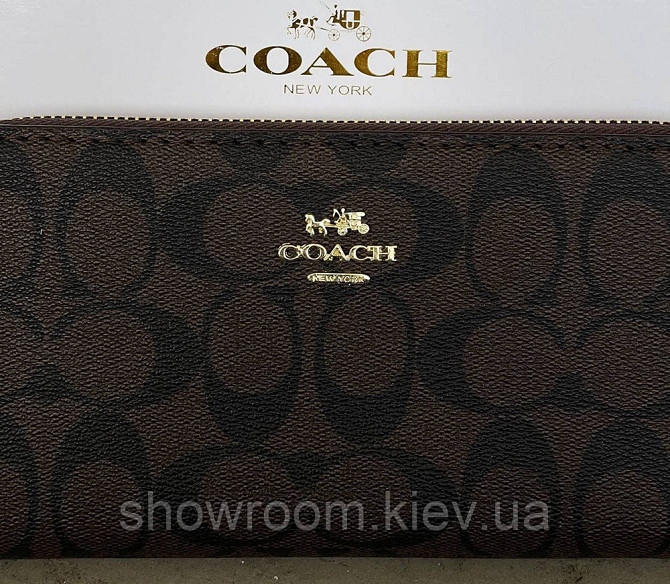 Брендовий жіночий гаманець на блискавці Coach (1377-2) Київ - фото 3