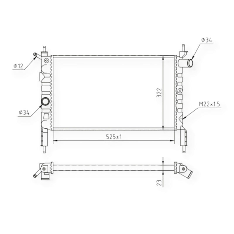 Радіатор двигуна Опель Astra F 1.4-1.8i 91- охолодження Мукачево - фото 1