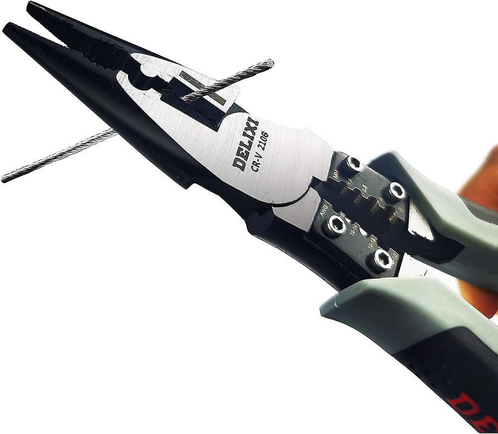 Плоскогубці DELIXI 7" з функцією зачистки та обжиму Київ - фото 6