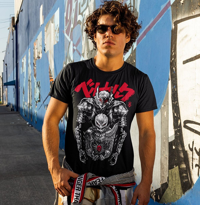 Футболка з аніме принтом Берсерк Манга Стріп Гутс оверсайз (S/M/L) Чорний AnimeJ1049 Дніпро - фото 1