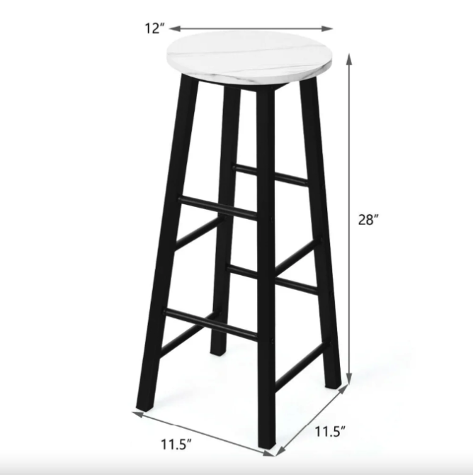 Комплект стільців Costway Eugad з підставкою для ніг Київ - фото 5