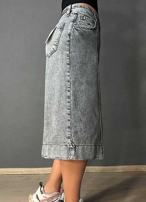 Шорты женские джинсовые Sherocco 391 бермуды длинные с манжетами и стрелкой серые, серый, 27, 27, 75 см, 105 см Киев - изображение 3