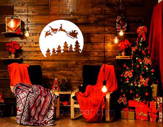 Декоративное настенное Панно «Новый год», Декор на стену 50*42 см, Белый Киев