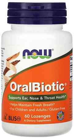 Пробіотик для ЛОР-органів Now Foods OralBiotic 60 льодяників Київ