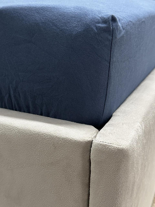 Ecotton Простирадло на резинці Ecotton 140х200 см фланель з бавовни Blue синій Київ - фото 5