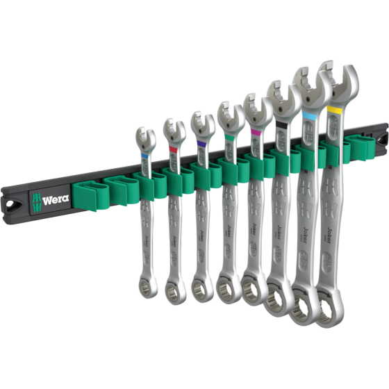Набір ключів комбінованих дюймових Wera з тріскачкою 5/16"-3/4" 8шт,на магнітному тримачі, 9632 Magnetic rail 6000 05020016001 Одеса