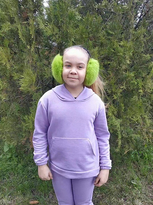 Наушники меховые детские из кролика Салатовый Харьков - изображение 3