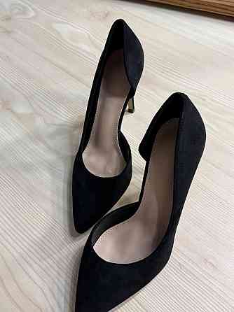 Туфли женские Meideli 11-1 челноки на шпильке с вырезом замшевые черные, 38, 24 см Киев