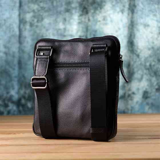 Сумка на плечо для мужчин из прочной зернистой кожи Shvigel 23152 Черный Киев