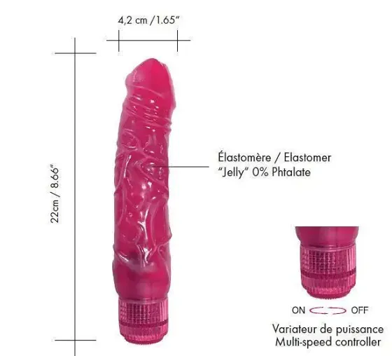 Фалоімітатор вібратор Dorcel Jelly Boy, діаметр 4,2см ТПЕ, плавне регулювання потужності вібрації Львів