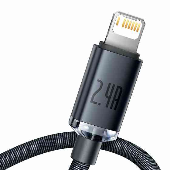 Кабель Baseus Crystal Shine Series Fast Charging Data Cable USB to iP 2.4A 2m Black Киев