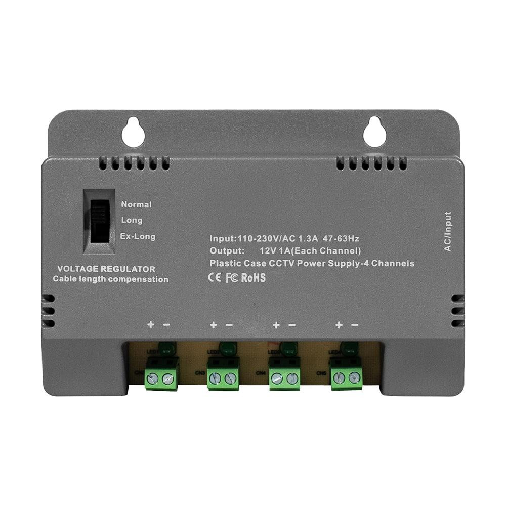 Блок живлення Kraft KRF-1204B (4CH) 60W, 4 канали навантаження, 12V/1A на 1 канал, з регулятором напруги для компенсації довжини Київ - фото 2