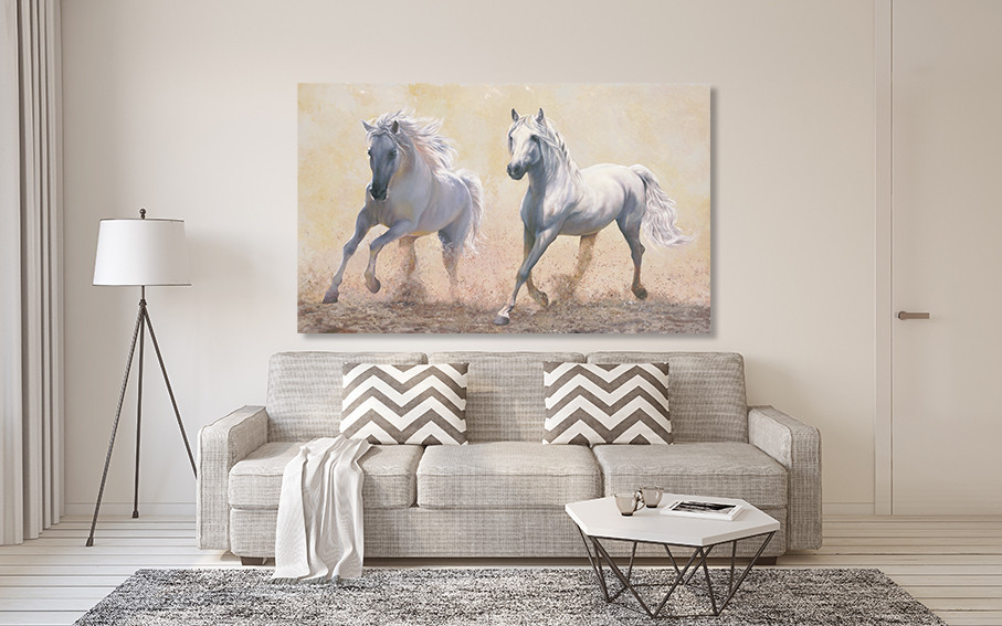 Картина полотно у вітальню / спальню   Пара Коней     MLP_258 ( 60х30см ) 50x100 см Київ - фото 2