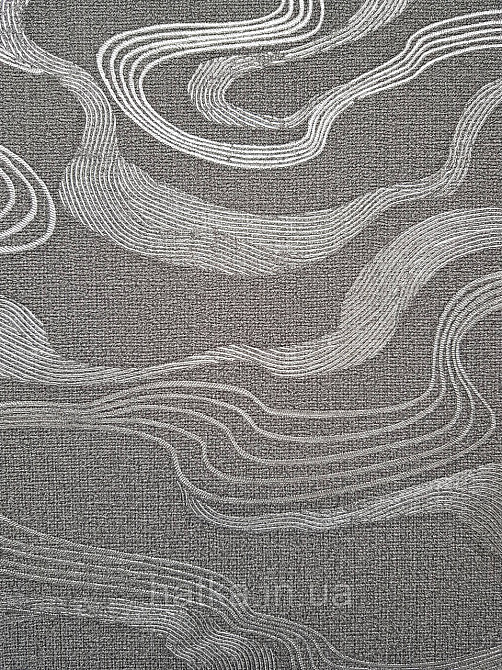 Шпалери вінілові на флізеліні Marburg Kumano 1.06х10 абстракція хвилі структурні сріблясті на чорному 34587 Київ - фото 1