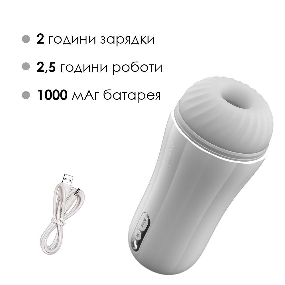 Мастурбатор с вибрацией Svakom Robin White, ультрамягкий рукав, функция Boost, LED-экран Sex Aura Киев - изображение 4