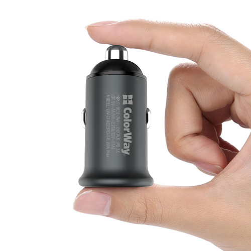 Автомобільний зарядний пристрій ColorWay CW-CHA028PD-GR Type-C 20W PD сірий Житомир