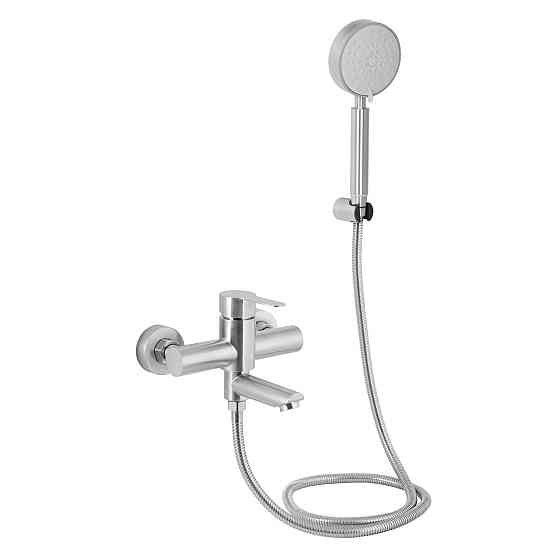 Змішувач для ванни Brinex Pure 006 з поворотним виливом (з душовим гарнітуром) Nickel BRIPUR006NKL Київ