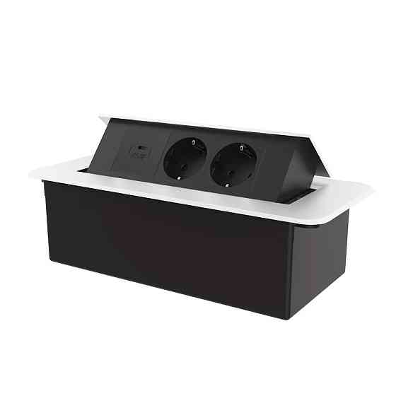 LIVOLO Меблева розетка потрійна LIVOLO біла, вбудована у стільницю, з USB Type-C 45 Вт, висувна Коломыя