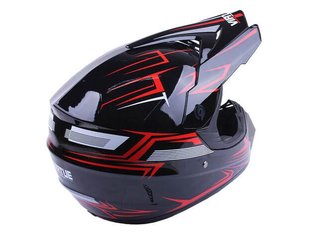 Шлем мотоциклетный кроссовый MD-905  (черно-красный, size S) Мукачево - изображение 2