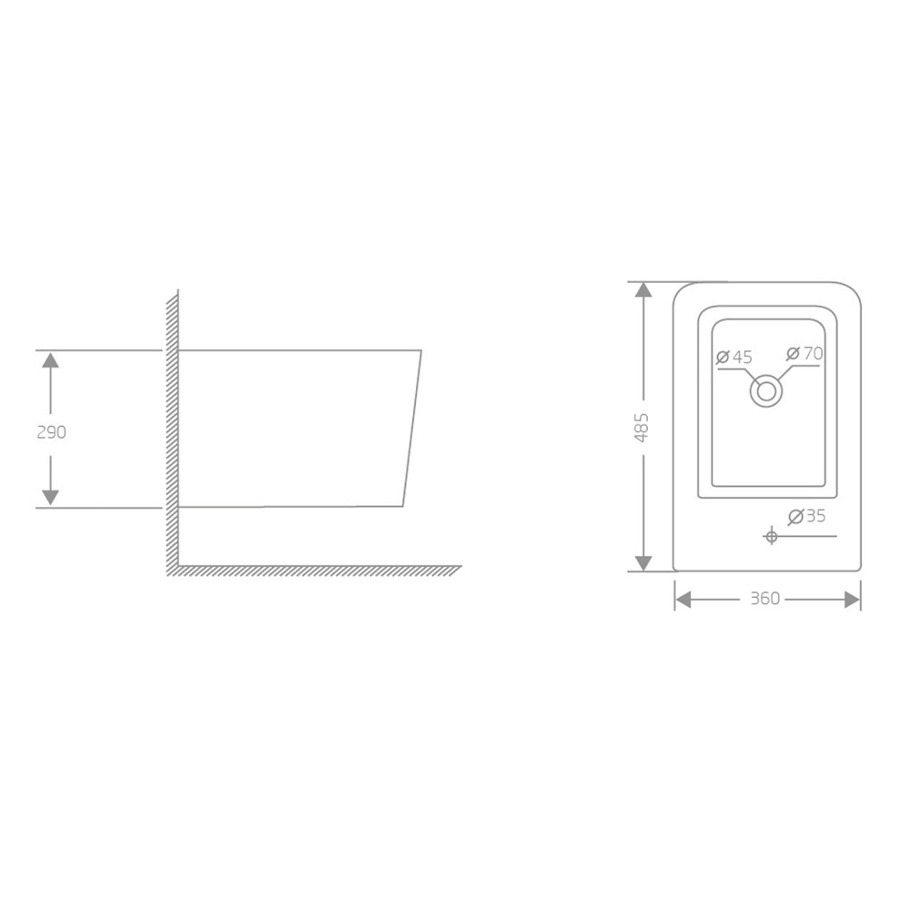 Біде підвісне Qtap Crow 485х340х290 мм White QT05555371W Київ - фото 2