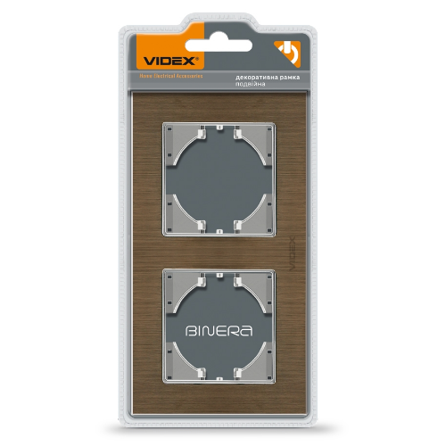 BINERA шоколадний алюміній Рамка горизонтальна 2-а Videx Житомир - фото 2