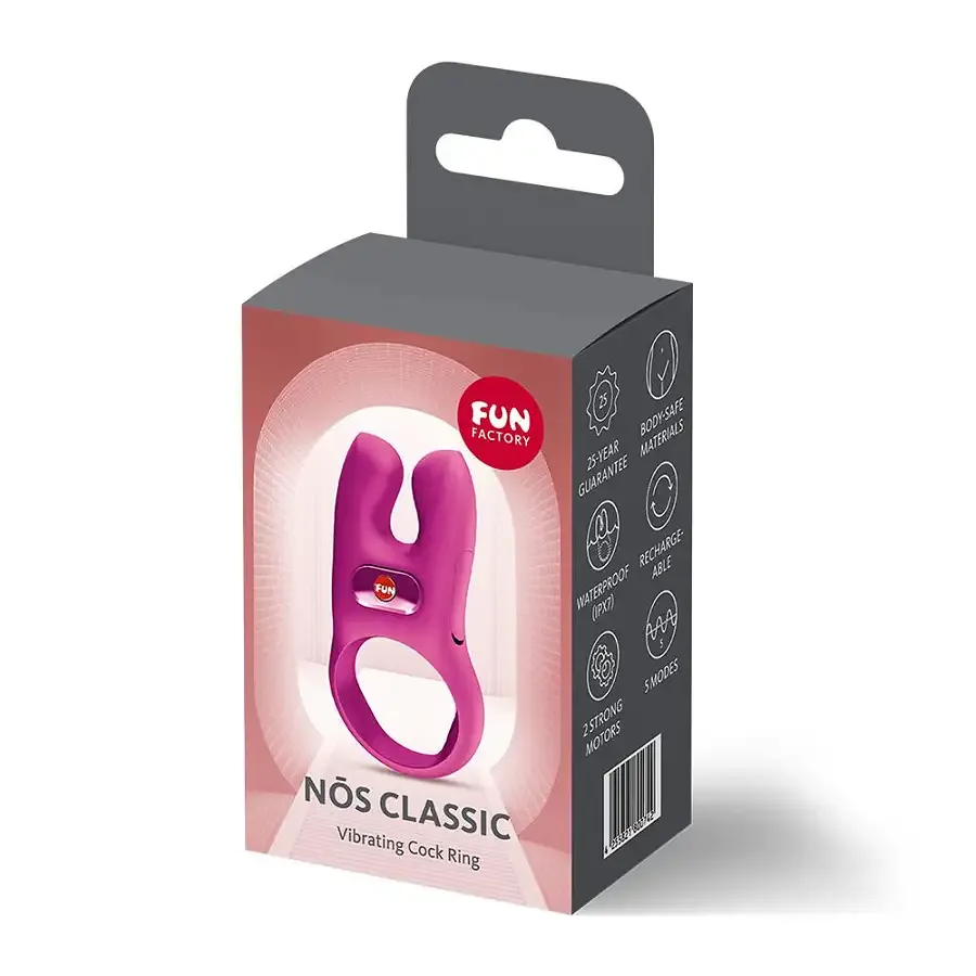 Эрекционное виброкольцо с двойной стимуляцией клитора Fun Factory NŌS CLASSIC Magenta, 2 мотора Львов - изображение 8