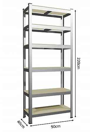 Стелаж металевий 220x90x40 6 полиць (сірий) Київ