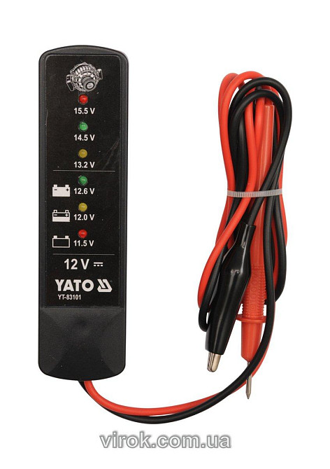 Тестер напруги акумуляторів YATO, до 12 В  [12/72] Одесса - изображение 1