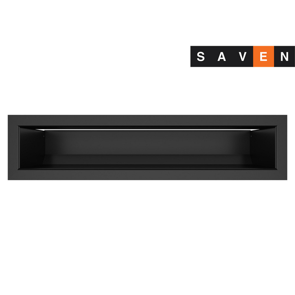 Вентиляційна решітка для каміна SAVEN Loft 90х400 чорна Львів - фото 2