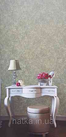 Шпалери вінілові на флізеліні AdaWall Signature1.06х10 під шкіру структурні зелені із золотистим Київ