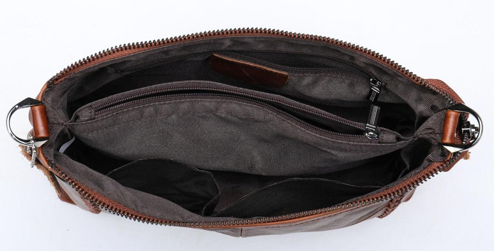 Сумка женская кожаная на одно отделение Vintage 20052 Коричневая Киев - изображение 5