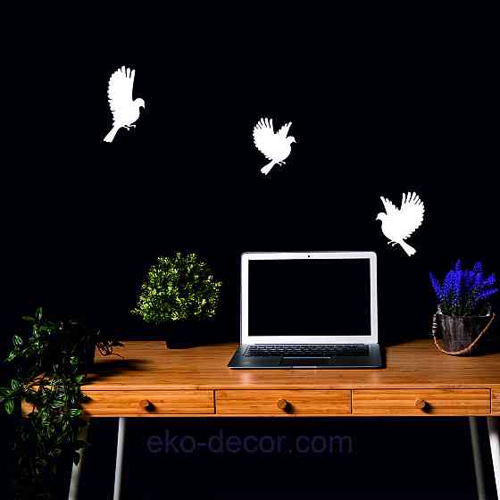 Декоративное настенное Панно «Птичка» Декор на стену(цена за 1шт) 30*16 см, Белый Киев