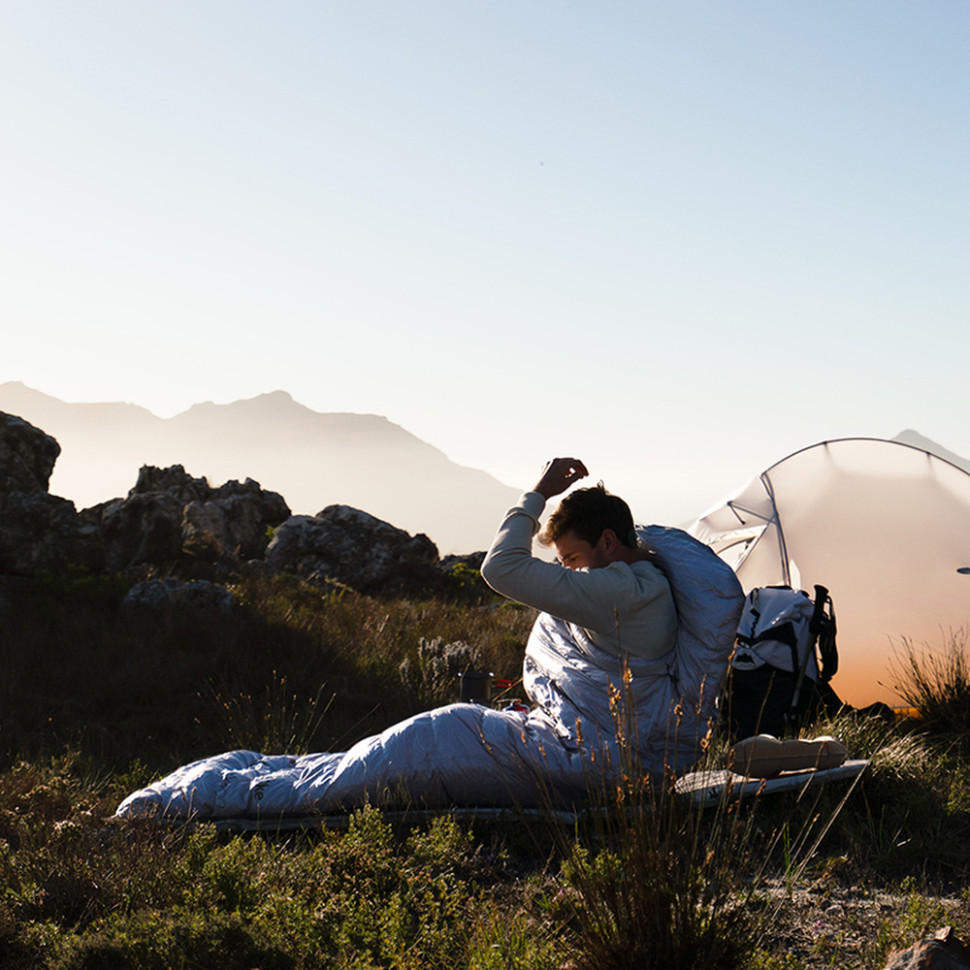 Спальний мішок із натуральним пухом Naturehike CW700 CNK2450WS048 Чорно-блакитний L Вінниця - фото 4