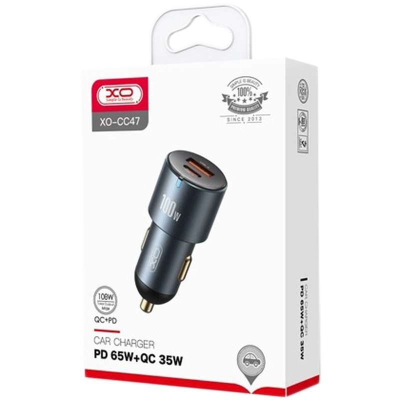 Автомобільний зарядний пристрій XO CC47 PD65W+USB35W (100W) Tarnish Black Рівне - фото 3