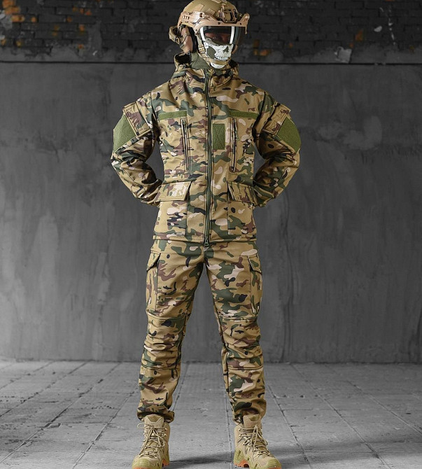 Тактический мужской костюм Rehydration ВТ6393 SoftShell (куртка и штаны) Мультикам XL Винница - изображение 2