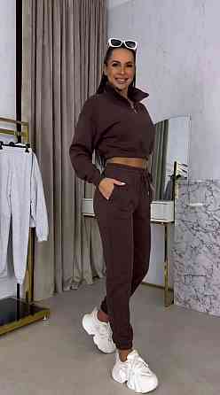 Жіночий плюшевий прогулянковий костюм з велюру Шоколадний, 42/44 Одеса