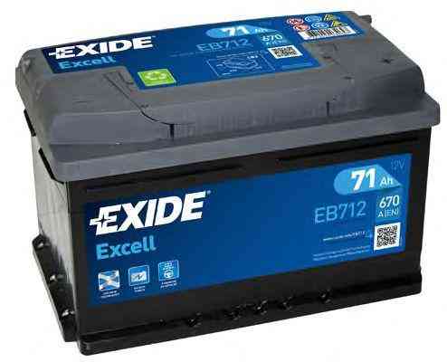 EXIDE EB712 — Стартерний акумулятор 70Ah 640A | Надійний запуск та стабільна робота електросистеми Ковель