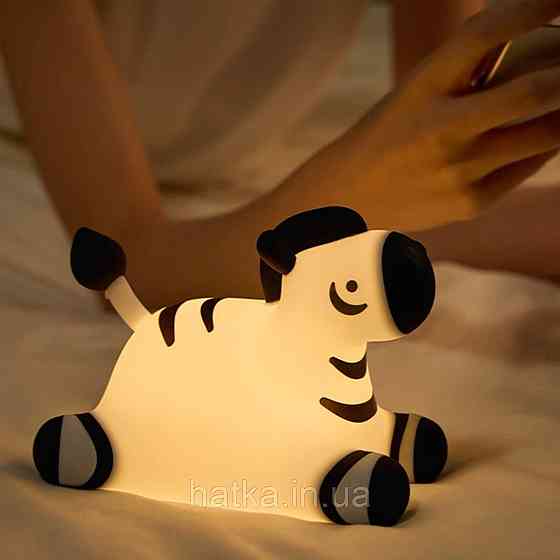 Нічник дитячий силіконовий сенсорний Зебра VALESO A067 для спальні акумуляторний Київ