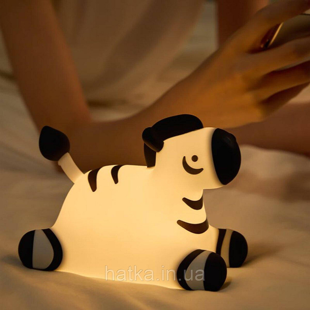 Нічник дитячий силіконовий сенсорний Зебра VALESO A067 для спальні акумуляторний Київ - фото 2